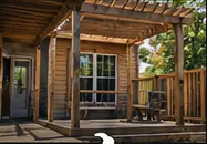 Completed custom deck and outdoor structure